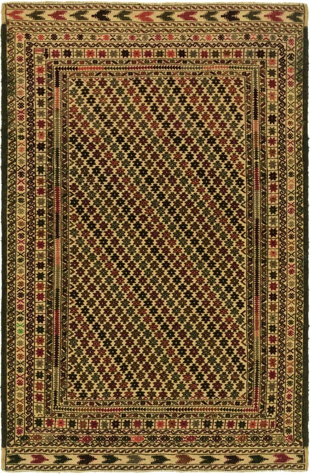 Detail image of 3' 10 x 6' 4 Hand Knotted Sumak Wool Rug