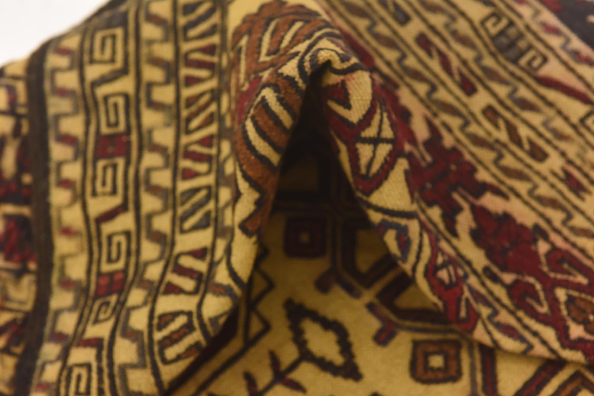 4' 3 x 6' 2 Hand Knotted Sumak Wool Rug