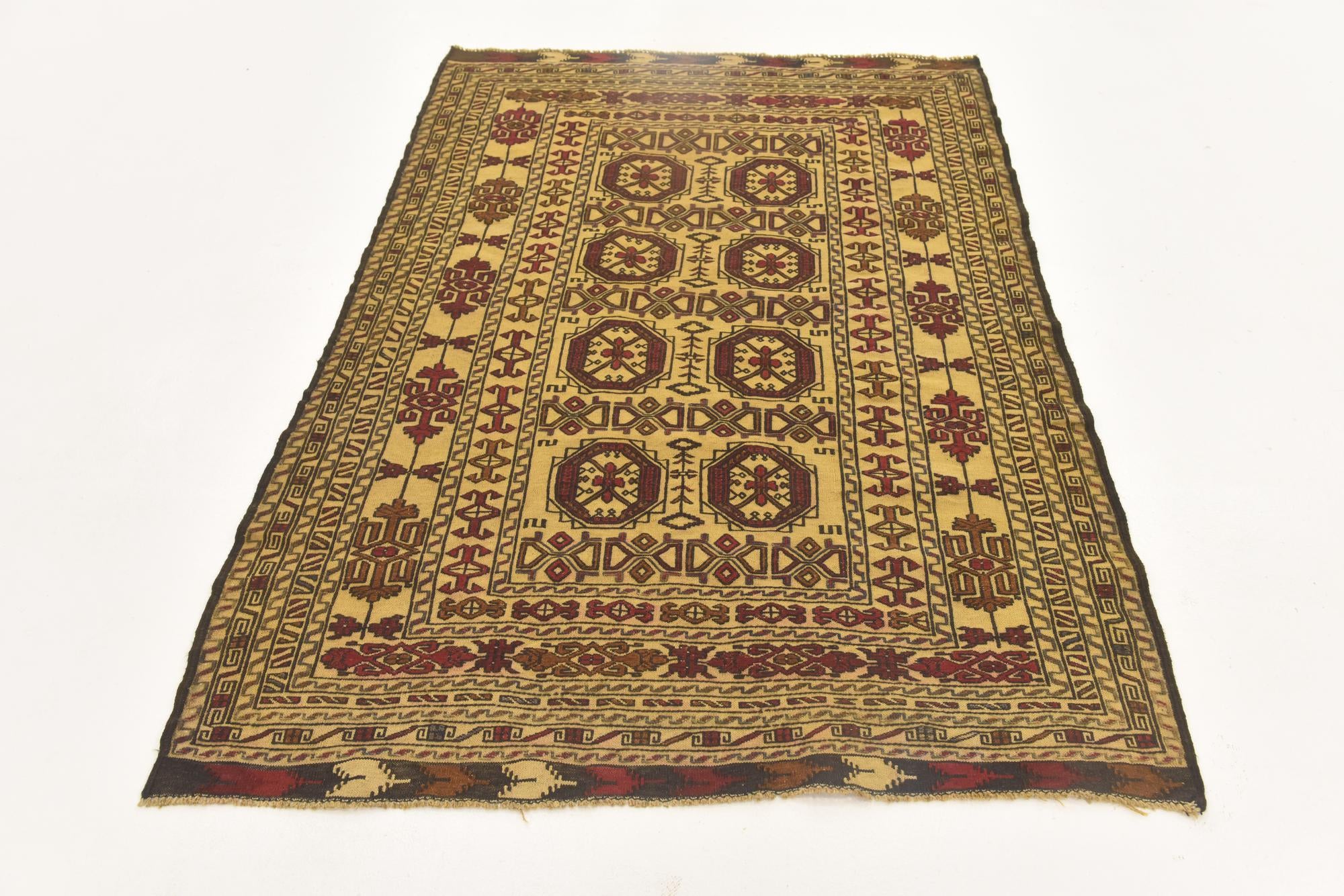 4' 3 x 6' 2 Hand Knotted Sumak Wool Rug