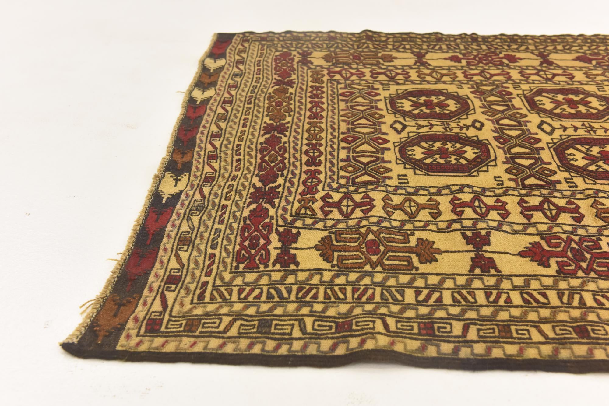 4' 3 x 6' 2 Hand Knotted Sumak Wool Rug