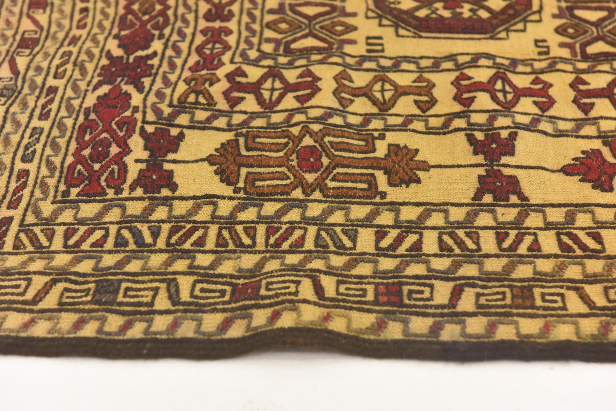 4' 3 x 6' 2 Hand Knotted Sumak Wool Rug