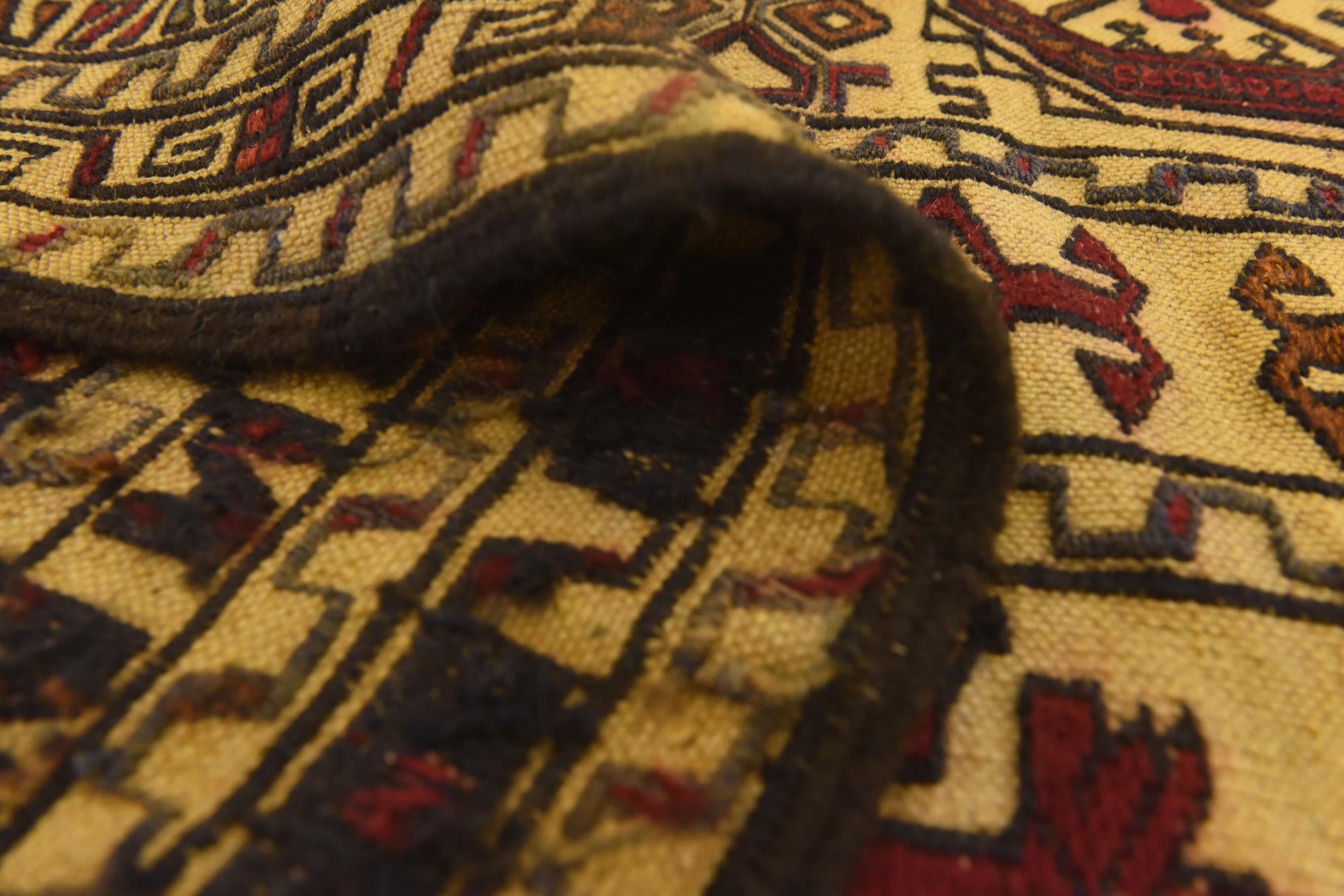 4' 3 x 6' 2 Hand Knotted Sumak Wool Rug