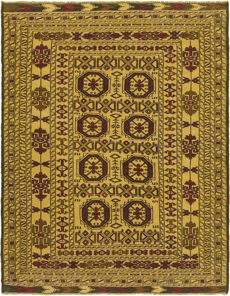 Detail image of 4' 3 x 6' 2 Hand Knotted Sumak Wool Rug