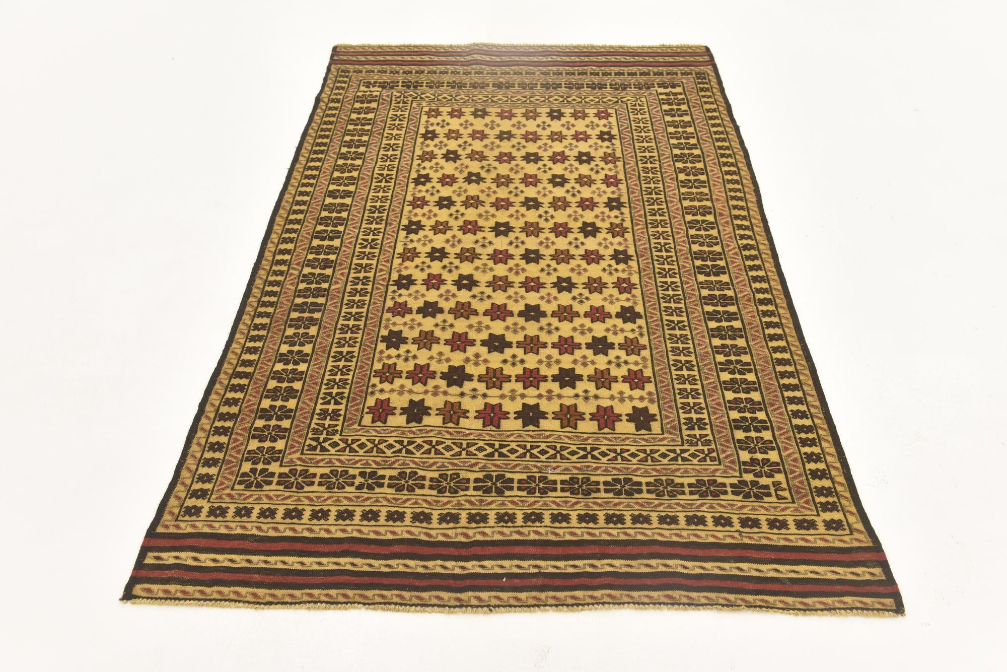 3' 10 x 6' 5 Hand Knotted Sumak Wool Rug