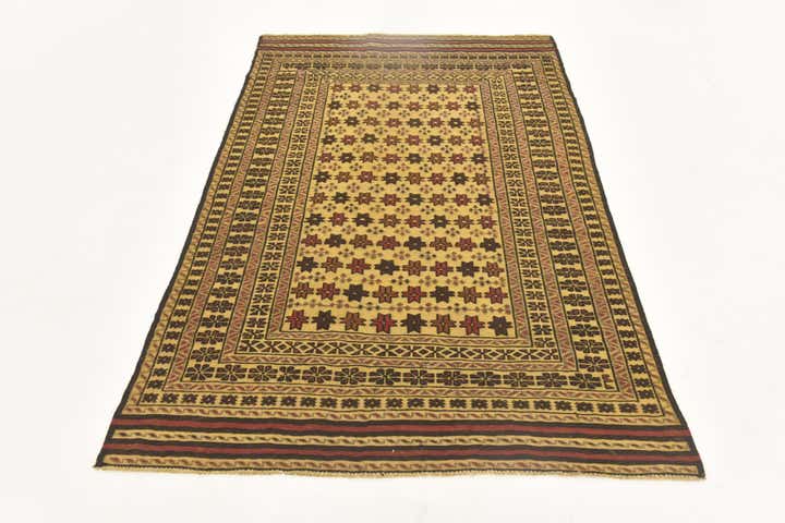 3' 10 x 6' 5 Hand Knotted Sumak Wool Rug