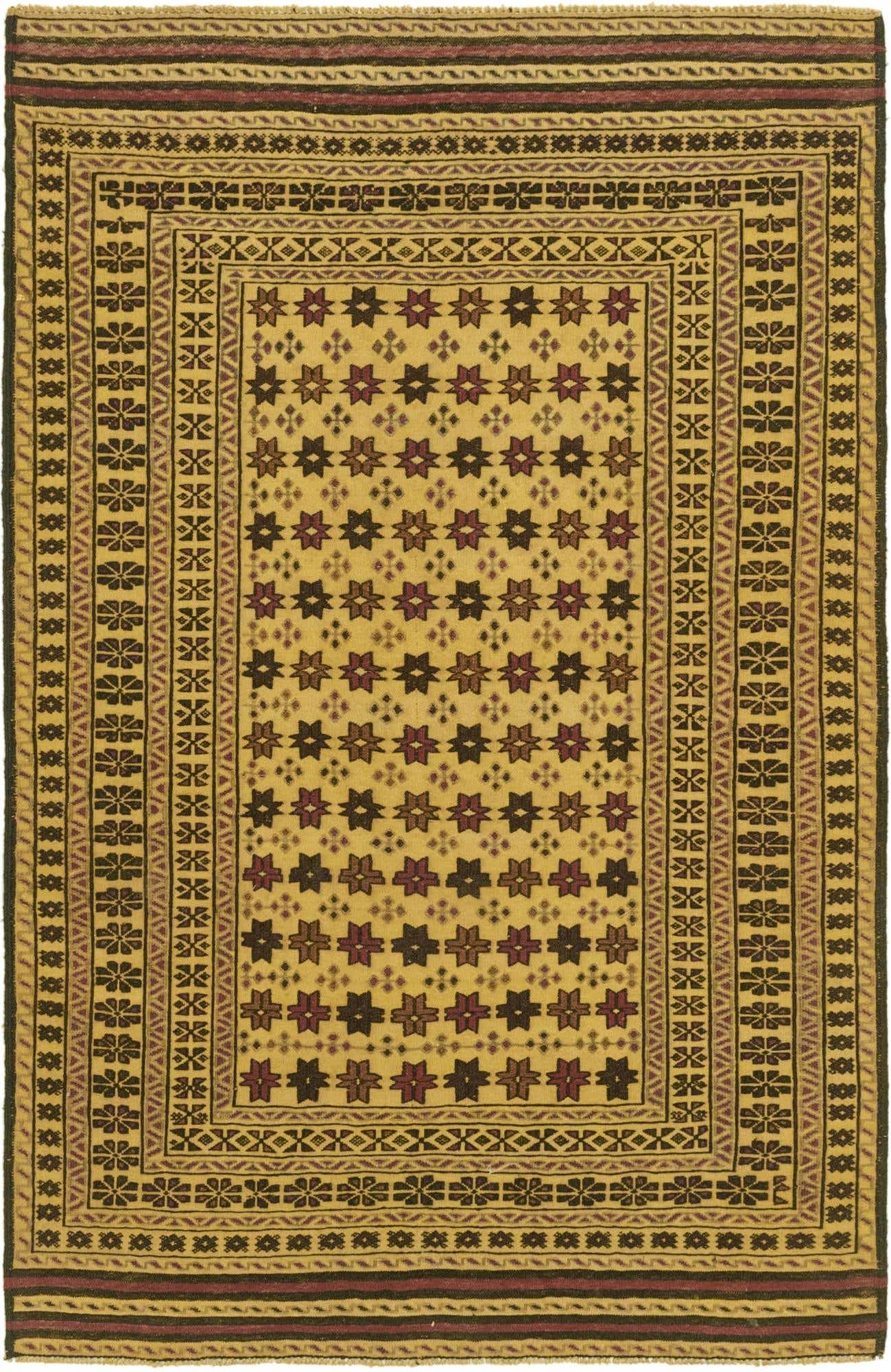 3' 10 x 6' 5 Hand Knotted Sumak Wool Rug