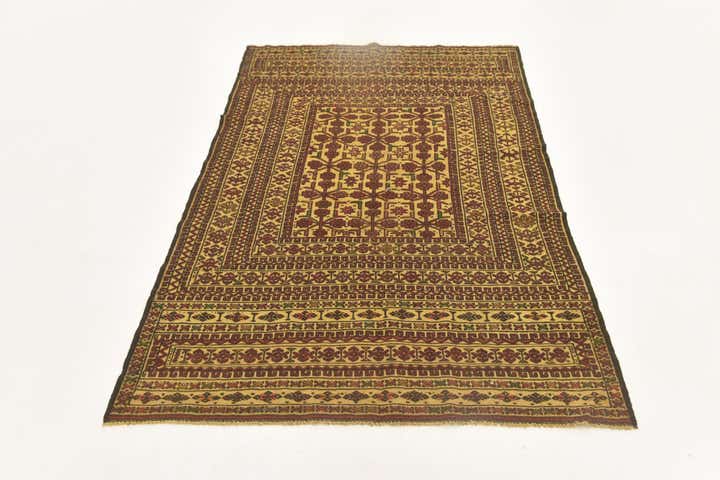 4' 1 x 6' 4 Hand Knotted Sumak Wool Rug