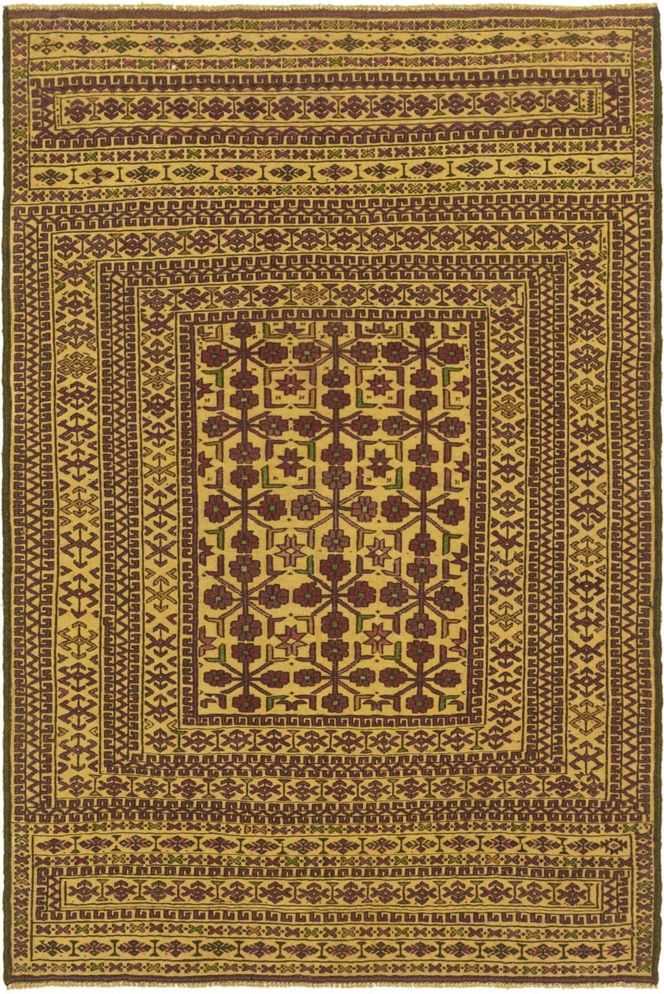 4' 1 x 6' 4 Hand Knotted Sumak Wool Rug