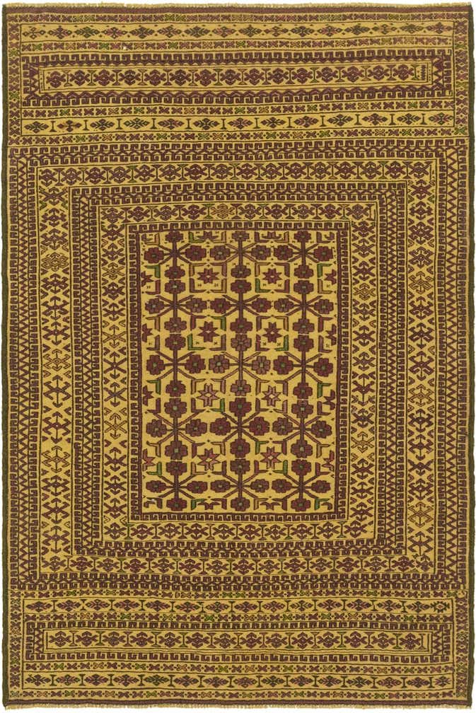 4' 1 x 6' 4 Hand Knotted Sumak Wool Rug