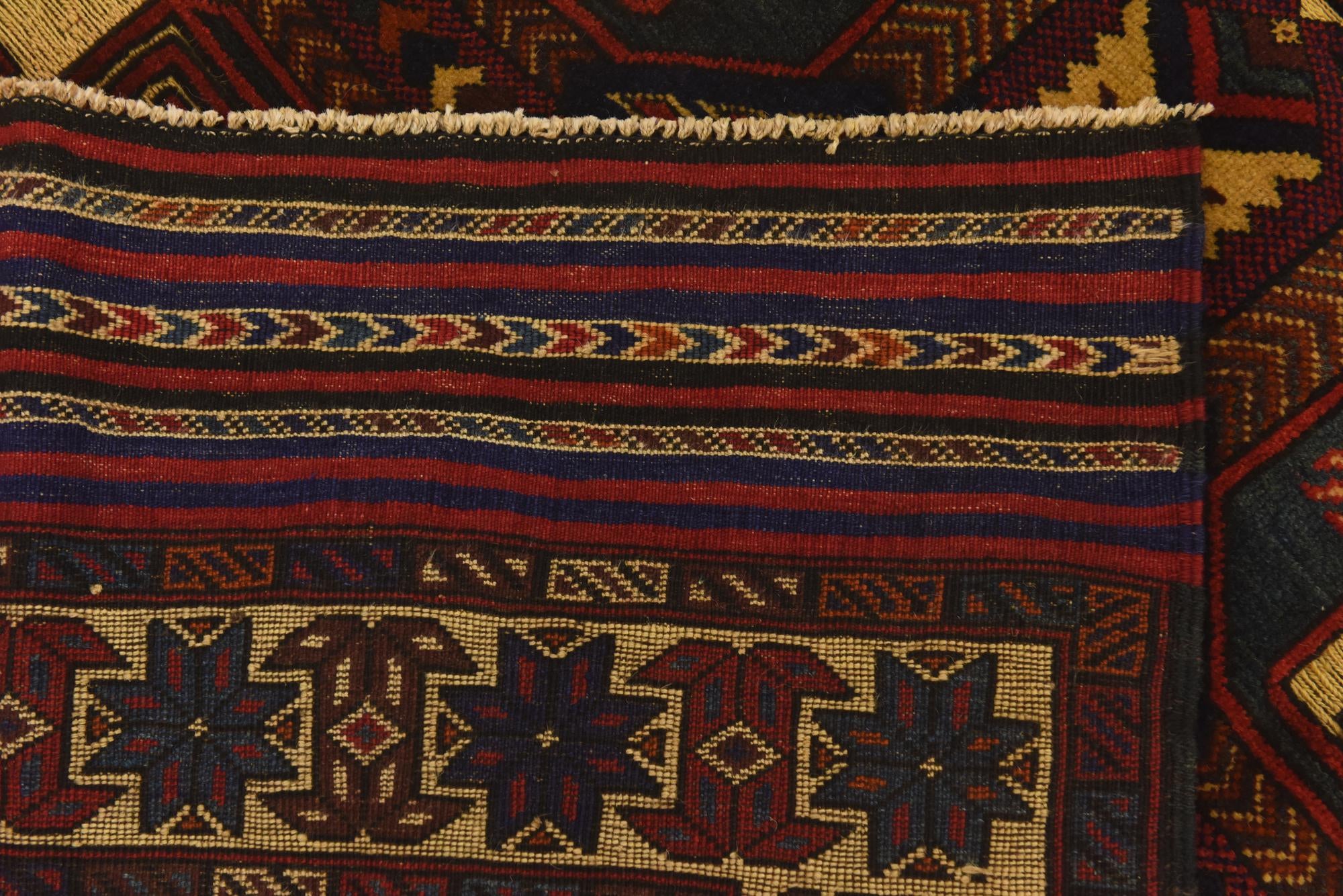 4' 5 x 6' 6 Hand Knotted Sumak Wool Rug