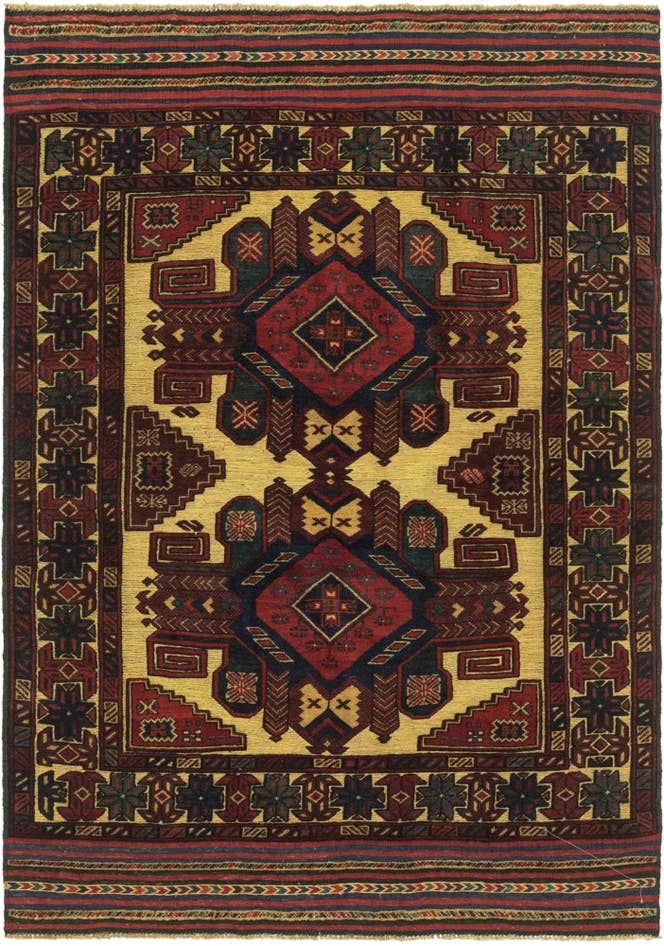 Detail image of 4' 5 x 6' 6 Hand Knotted Sumak Wool Rug
