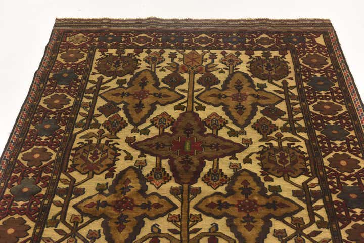 4' 3 x 6' 3 Hand Knotted Sumak Wool Rug
