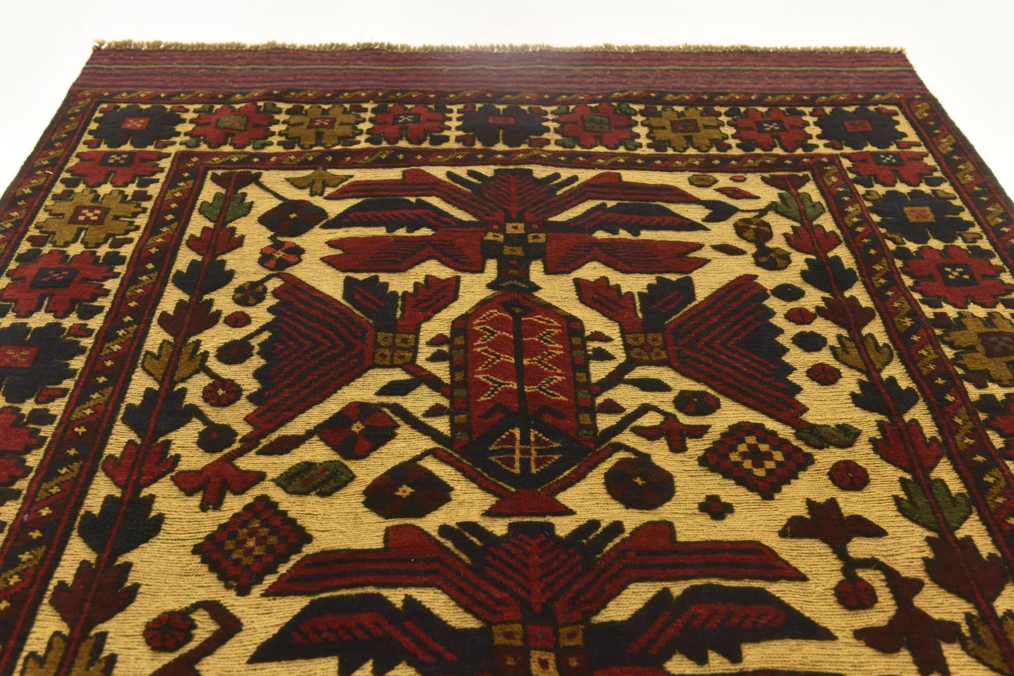 4' 1 x 6' 4 Hand Knotted Sumak Wool Rug