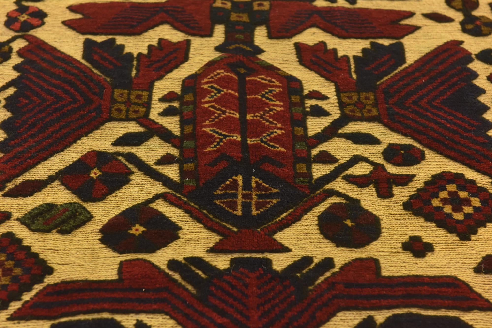 4' 1 x 6' 4 Hand Knotted Sumak Wool Rug