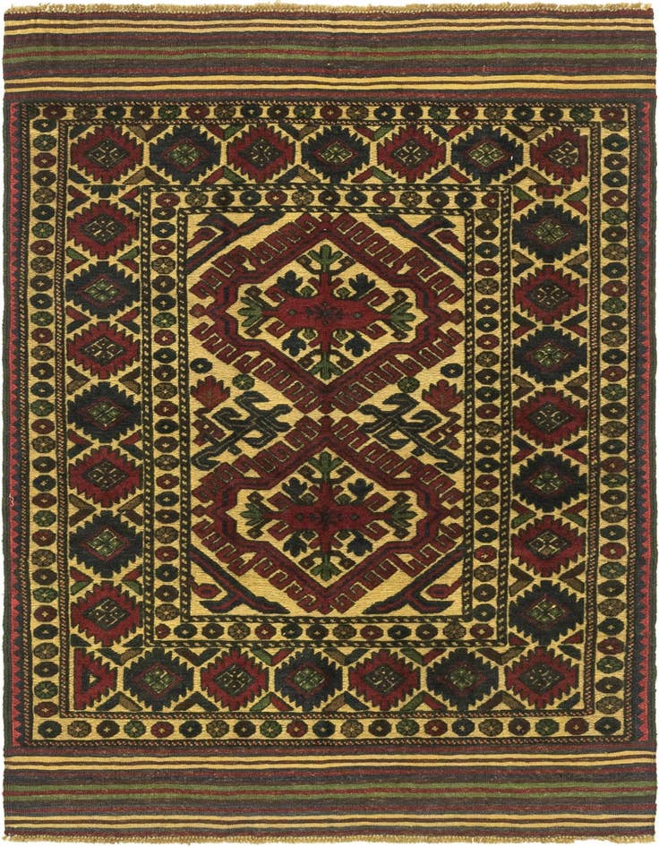 Detail image of 4' x 6' 2 Hand Knotted Sumak Wool Rug