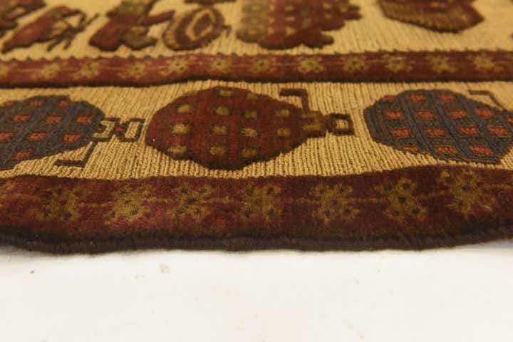 3' 11 x 5' 1 Hand Knotted Sumak Wool Rug