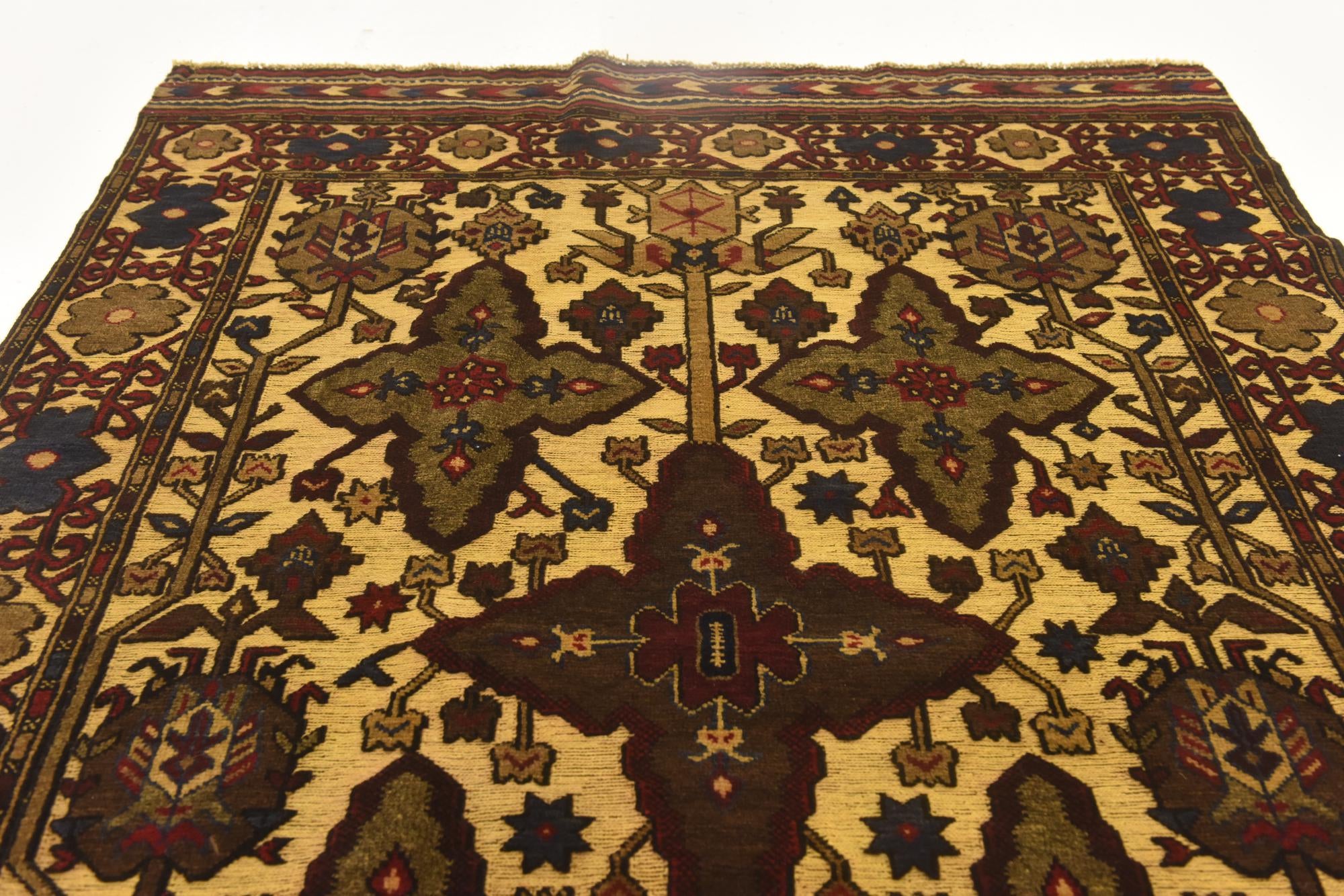 4' 2 x 6' 4 Hand Knotted Sumak Wool Rug