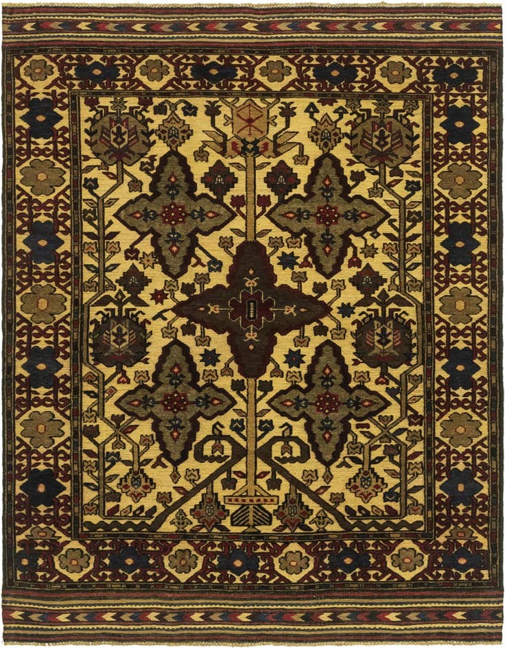 Detail image of 4' 2 x 6' 4 Hand Knotted Sumak Wool Rug