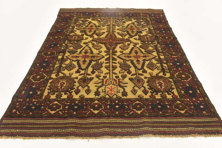 4' 2 x 6' Hand Knotted Sumak Wool Rug