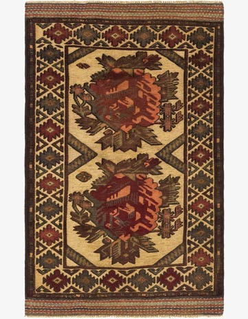 2' 11 x 4' 10 Hand Knotted Sumak Wool Rug