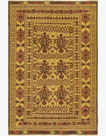 3' 10 x 6' 3 Hand Knotted Sumak Wool Rug