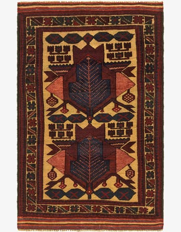 3' x 4' 8 Hand Knotted Sumak Wool Rug