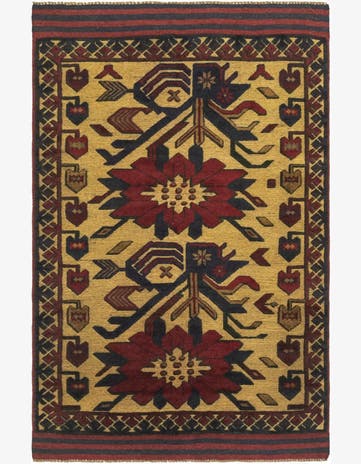 2' 9 x 4' 6 Hand Knotted Sumak Wool Rug