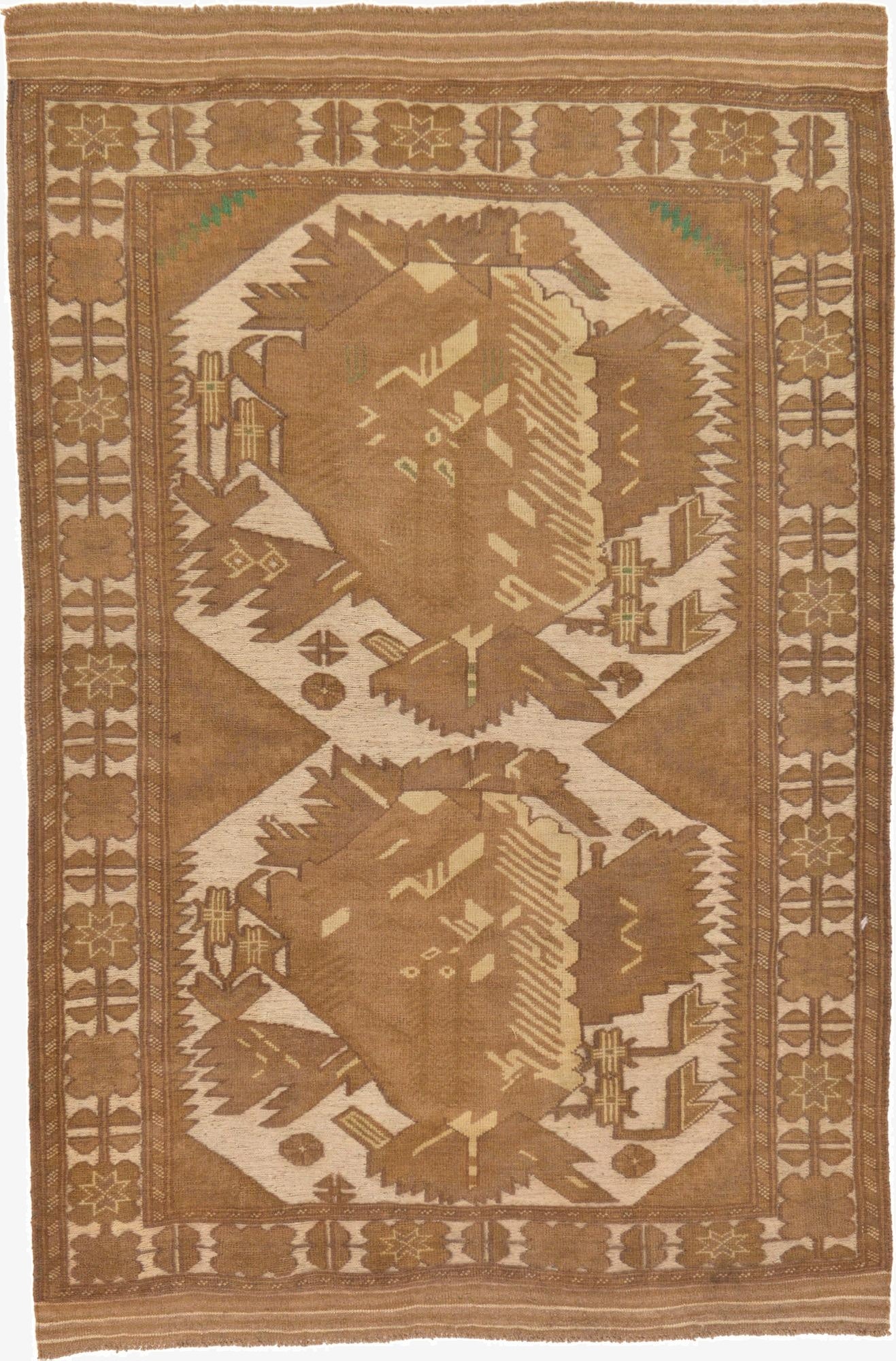 4' 3 x 6' 6  Hand Woven Sumak Wool Rug