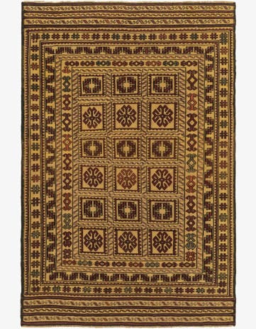 3' 11 x 6' 8 Hand Knotted Sumak Wool Rug