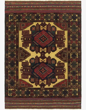 4' 5 x 6' 6 Hand Knotted Sumak Wool Rug