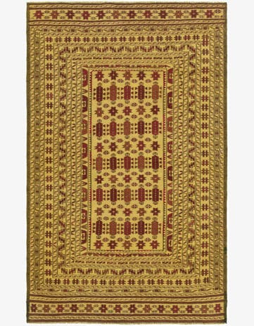 3' 9 x 6' 7 Hand Knotted Sumak Wool Rug