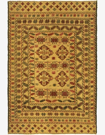 3' 11 x 6' 4 Hand Knotted Sumak Wool Rug