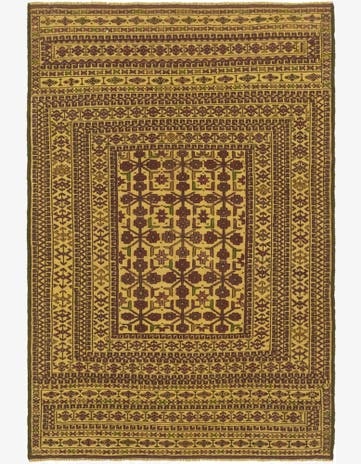 4' 1 x 6' 4 Hand Knotted Sumak Wool Rug
