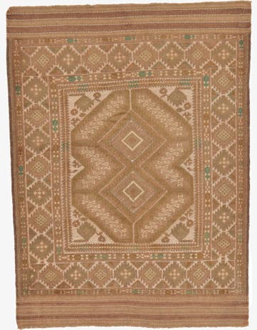 4' 3 x 5' 7 Hand Woven Sumak Wool Rug