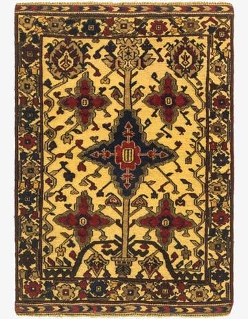 3' 1 x 4' 5 Hand Knotted Sumak Wool Rug