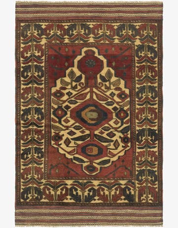 4' 1 x 6' 7 Hand Knotted Sumak Wool Rug