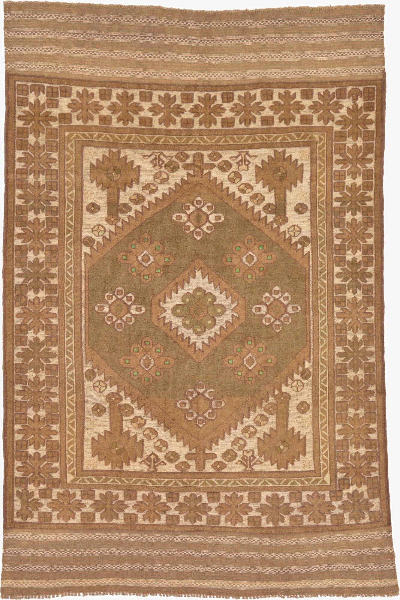 4' x 6' 3  Hand Woven Sumak Wool Rug