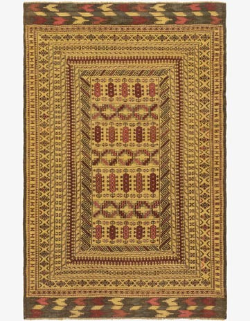 3' 9 x 6' 8 Hand Knotted Sumak Wool Rug