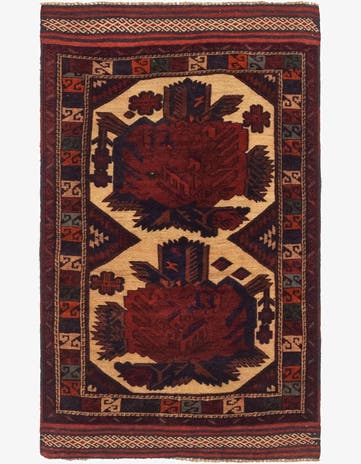 2' 8 x 4' 5 Hand Knotted Sumak Wool Rug