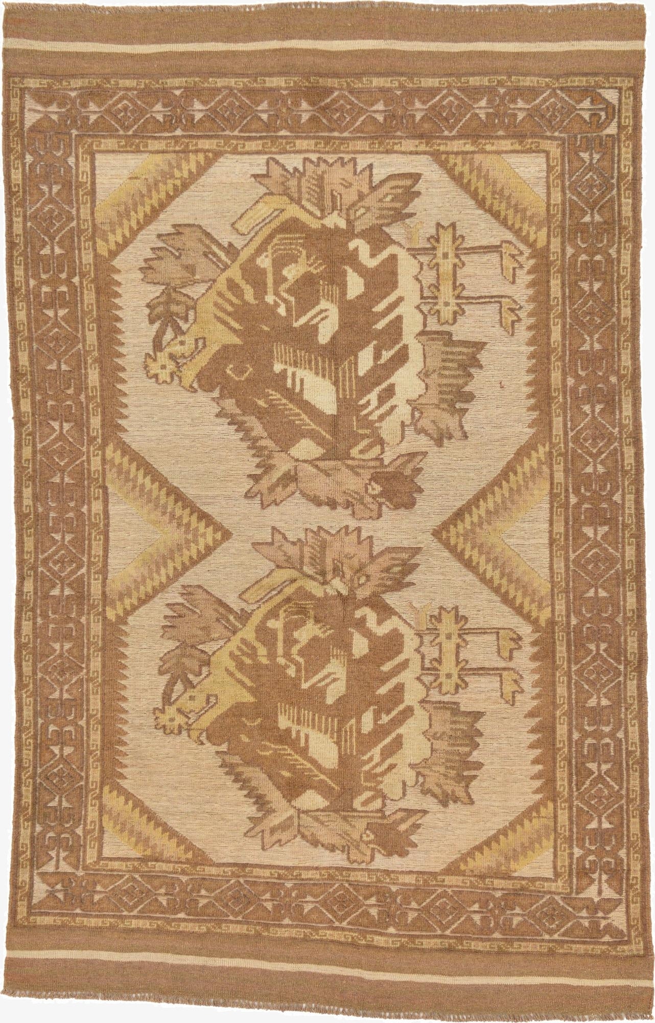 4' x 6' 3  Hand Woven Sumak Wool Rug