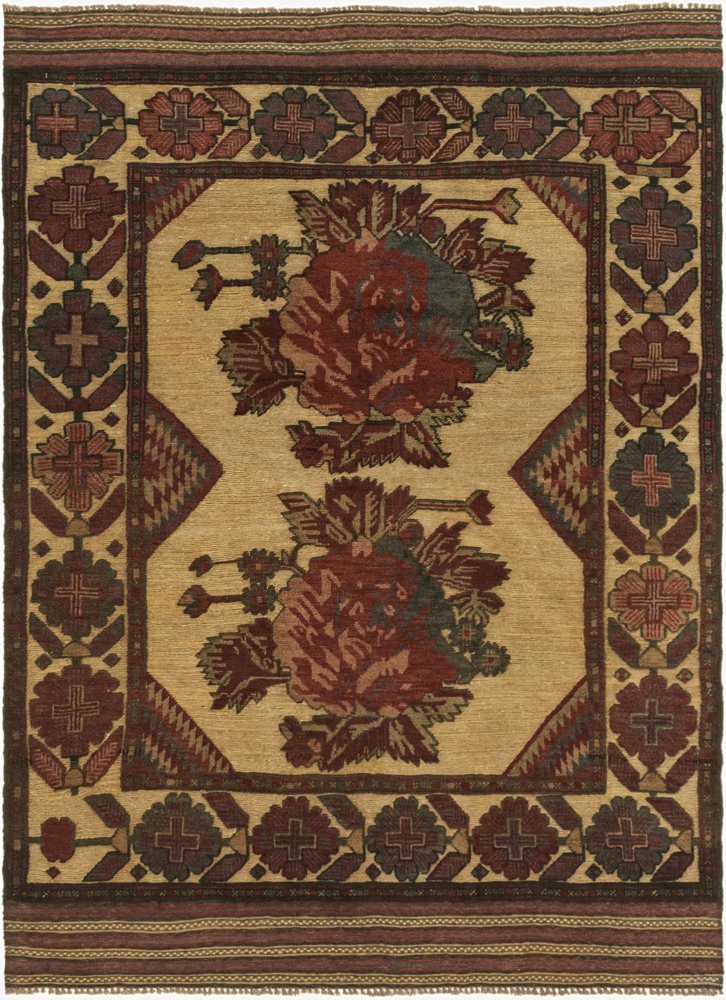 4' 2 x 5' 11  Hand Knotted Sumak Wool Rug