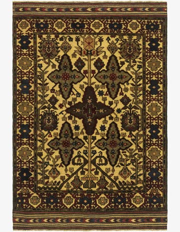 4' 2 x 6' 4 Hand Knotted Sumak Wool Rug