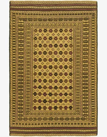 3' 10 x 6' 5 Hand Knotted Sumak Wool Rug