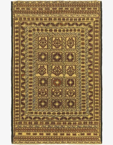 3' 11 x 6' 9 Hand Knotted Sumak Wool Rug