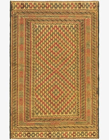 3' 10 x 6' 3 Hand Knotted Sumak Wool Rug
