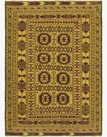 4' 3 x 6' 2 Hand Knotted Sumak Wool Rug