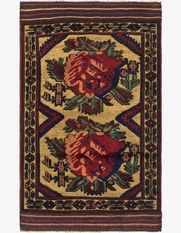 3' 1 x 4' 11 Hand Knotted Sumak Wool Rug