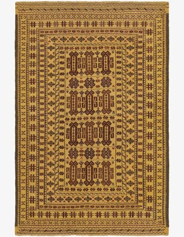 4' x 6' 1 Hand Knotted Sumak Wool Rug