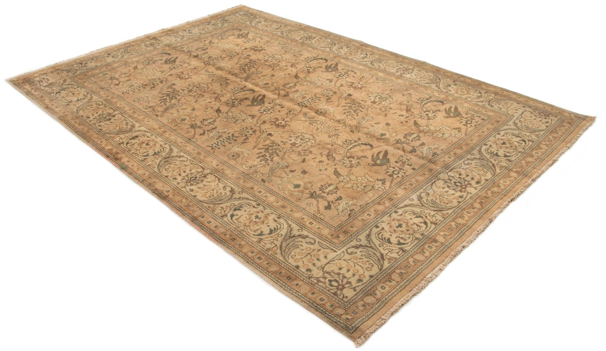 6' 7 x 9' 6 Hand Knotted Tabriz Persian Wool Rug