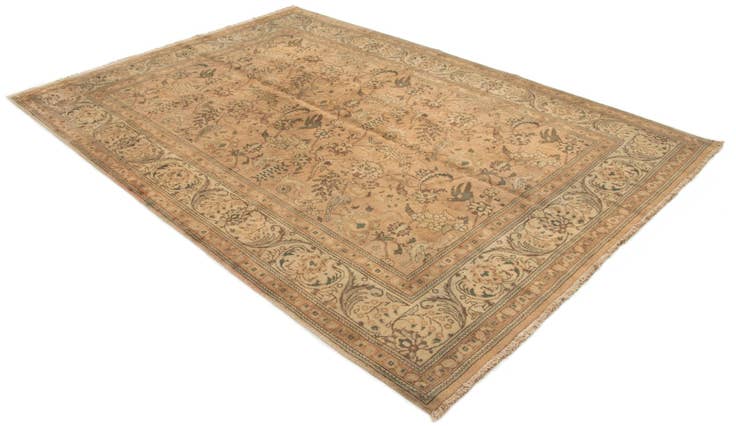 Detail image of 6' 7 x 9' 6 Hand Knotted Tabriz Persian Wool Rug